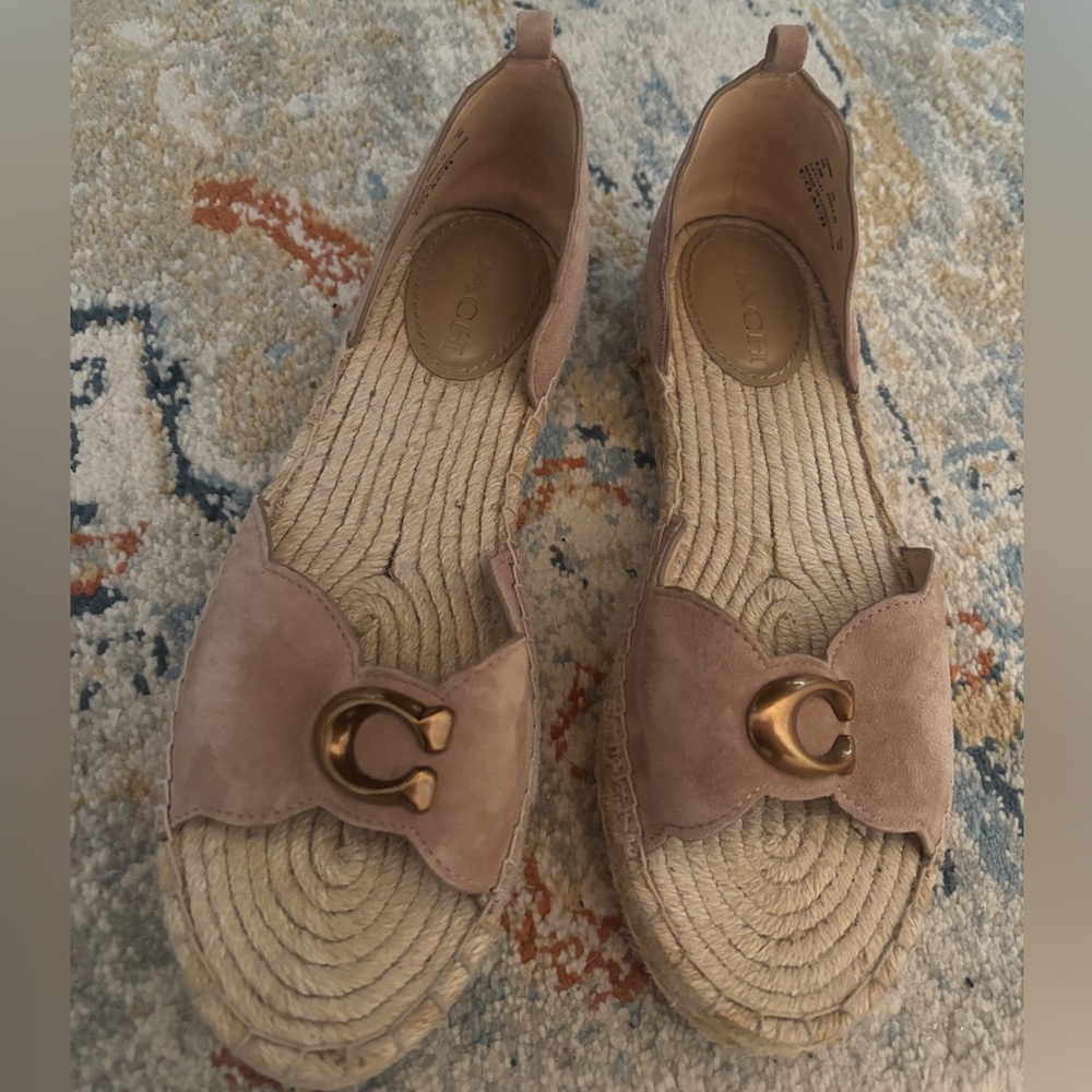 Last call🧡Coach Suede Espadrilles with Gold Accent
